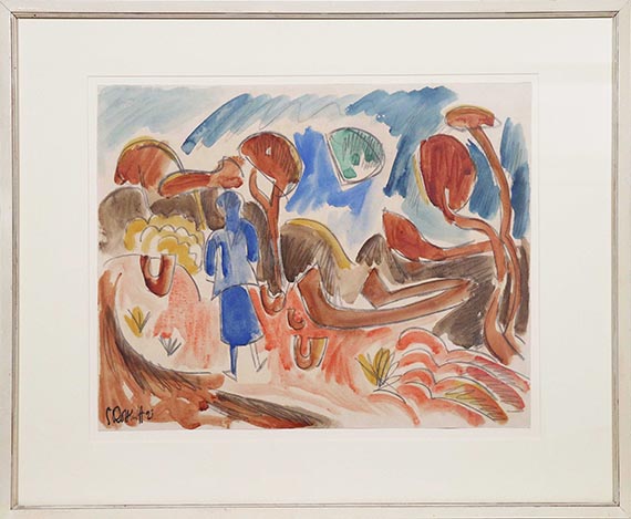 Karl Schmidt-Rottluff - Mädchen in der Heide - Frame image