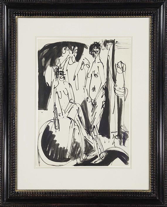 Ernst Ludwig Kirchner - Drei Frauenakte - Frame image