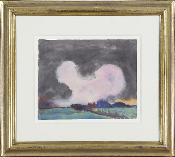 Emil Nolde - Rosa Wolke über der Marsch - Frame image