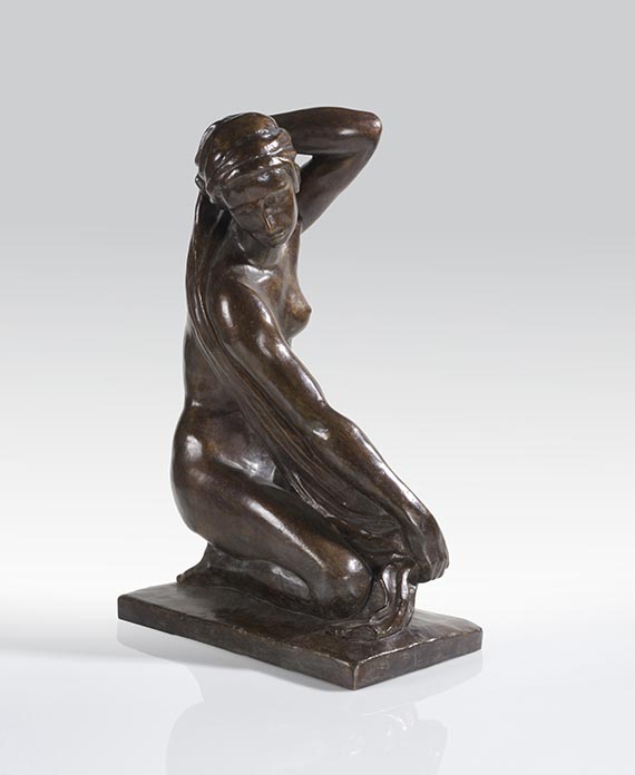 Fritz Klimsch - Knieende im Badetuch - 