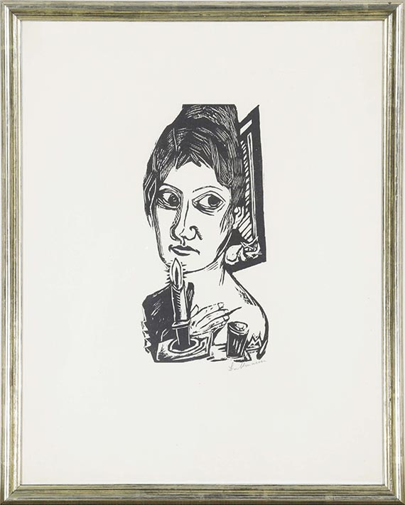 Max Beckmann - Frau mit Kerze - Frame image