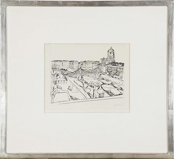 Max Beckmann - Stadtansicht mit Eisernem Steg - Frame image