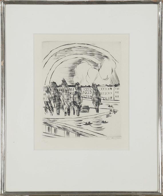 Max Beckmann - Mainlandschaft mit Regenbogen - Frame image