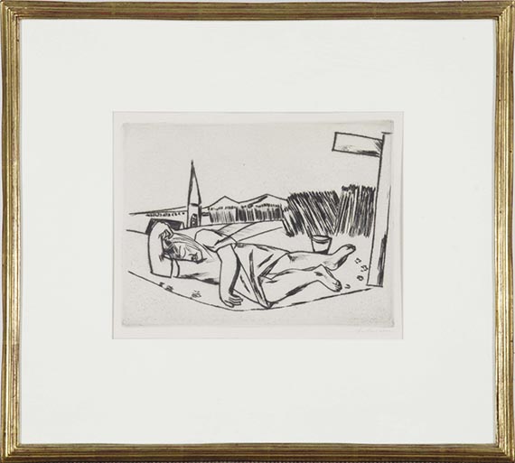 Max Beckmann - Schlafendes Mädchen im Kornfeld - Frame image