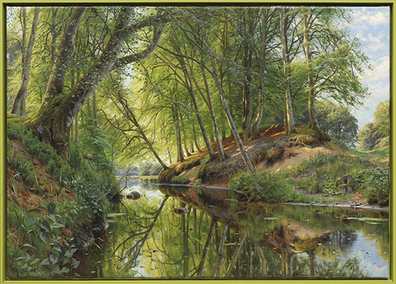 Peder (Peder Mørk Mønsted) Mönsted - Flußlauf am Waldesrand - Frame image