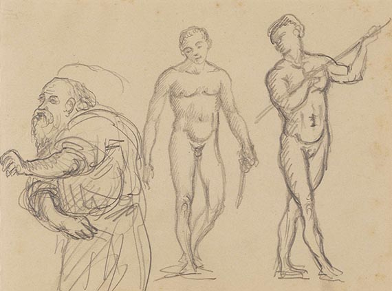 Adolf von Hildebrand - Aktstudien (5 Blatt) - 