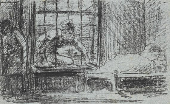 Adolf von Hildebrand - Szenerien und Figurenstudien (5 Blatt) - 