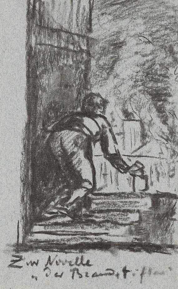 Adolf von Hildebrand - Figuren- und Architekturstudien (5 Bll.) - 