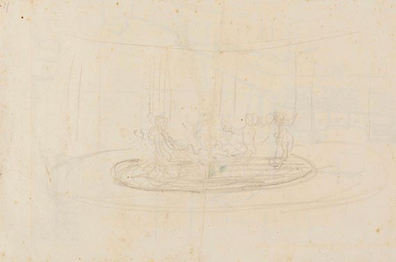 Adolf von Hildebrand - Figuren- und Architekturstudien (5 Bll.) - 