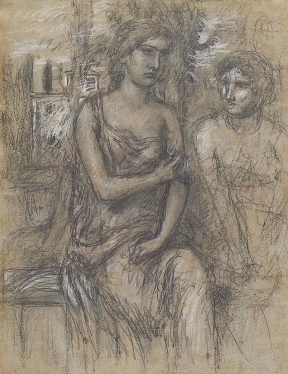 Hans von Marées - Sitzende Figuren in einer römischen Landschaft