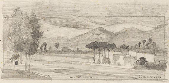 Ludwig Dill - und Ludwig Willroider: Landschaftszeichnungen (2 Bll.) - 