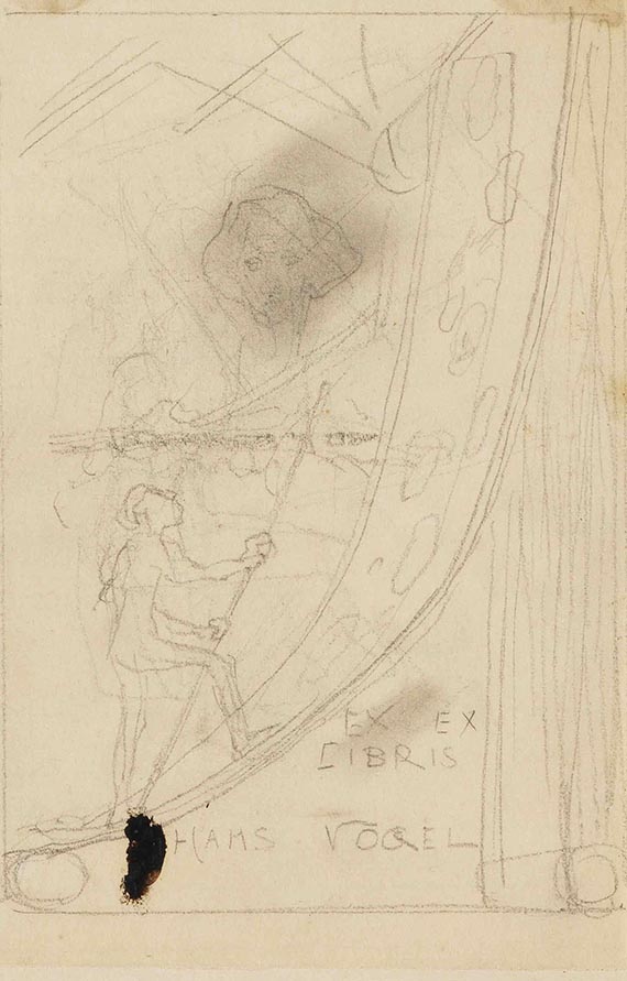 Max Klinger - Entwurfszeichnungen für Ex libris (11 Blatt) - 