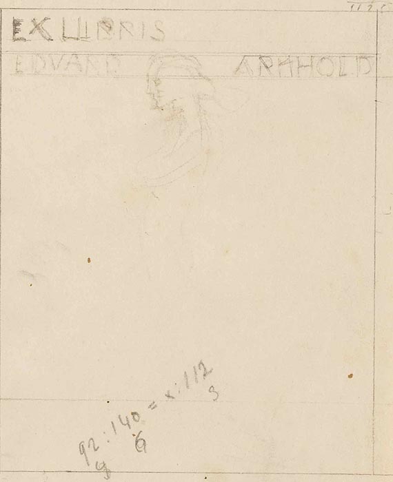 Max Klinger - Entwurfszeichnungen für Ex libris (11 Blatt) - 