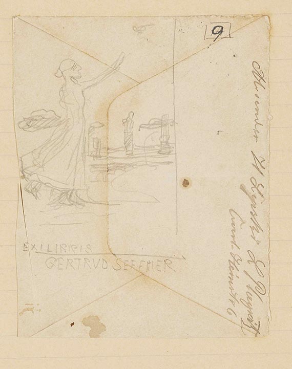 Max Klinger - Entwurfszeichnungen für Ex libris (11 Blatt) - 