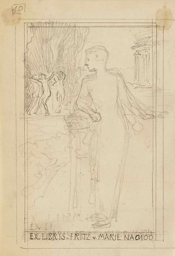 Max Klinger - Entwurfszeichnungen für Ex libris (11 Blatt) - 