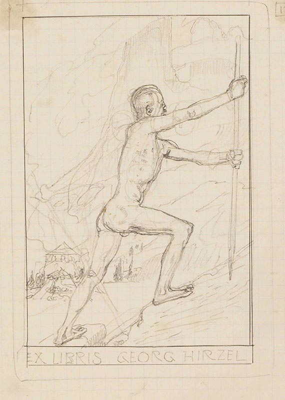 Max Klinger - Entwurfszeichnungen für Ex libris (11 Blatt) - 