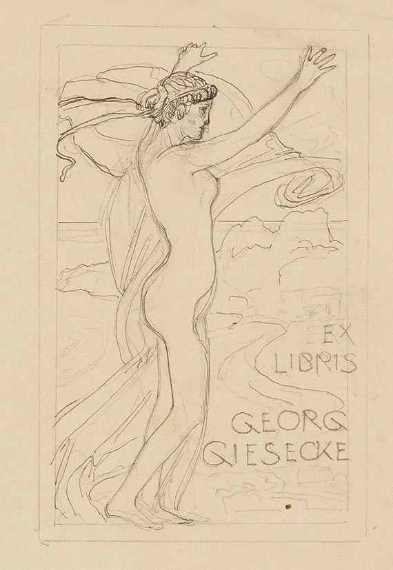 Max Klinger - Entwurfszeichnungen für Ex libris (11 Blatt) - 