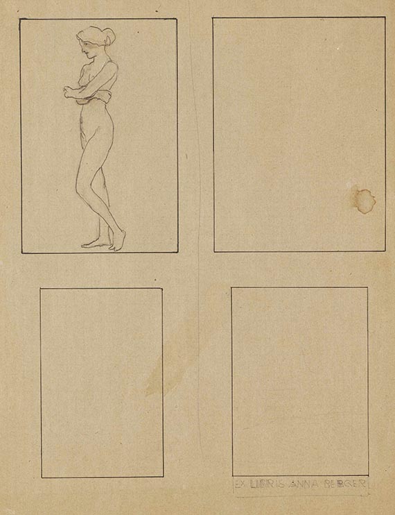 Max Klinger - Entwurfszeichnungen für Ex libris (11 Blatt) - 