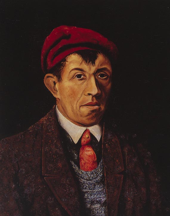 Illustration for: Franz Radziwill, Selbstbildnis mit roter Mütze, 1929, oil on canvas, Museum of Culture and History, Osnabrück. © VG Bild-Kunst, Bonn 2025