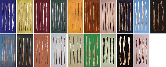 Illustration for: Günther Förg, Untitled, 1987-1990, acrylic on copper on wood, international private collection. © Estate Günther Förg, Suisse / VG Bild-Kunst, Bonn 2025