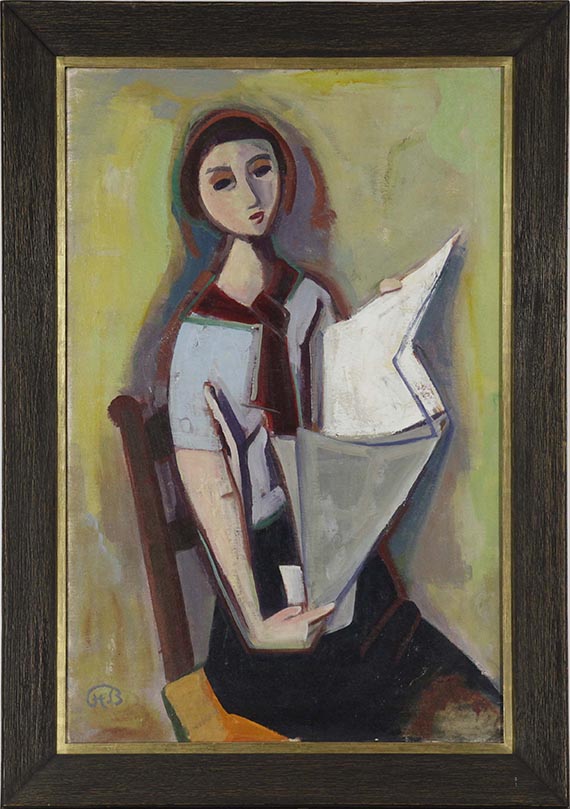 Karl Hofer - Zeitungslesende junge Frau - Frame image