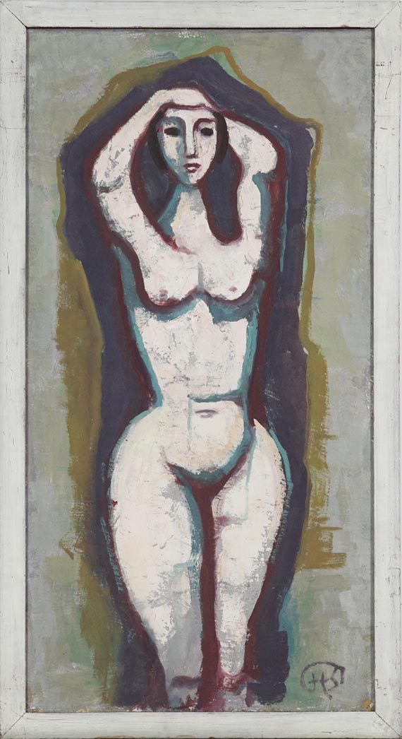 Karl Hofer - Akt mit erhobenen Armen - Frame image