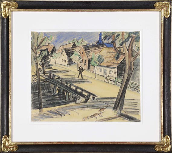 Hermann Max Pechstein - Große Mühlengraben-Brücke (Leba) - Frame image