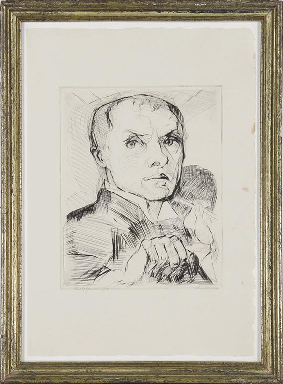 Max Beckmann - Selbstbildnis mit Griffel - Frame image