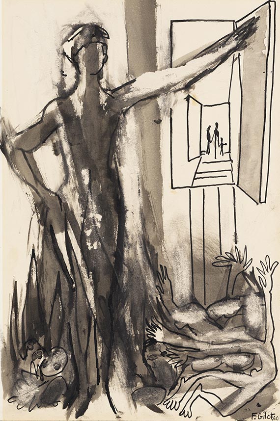 Françoise Gilot - Dame am Fensterladen