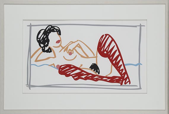 Tom Wesselmann - Fast Sketch Red Stocking Nude - Frame image
