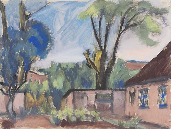 Erich Heckel - Häuser und Bäume
