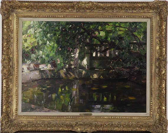 Alexander Koester - Teich am Hause des Künstlers - Frame image