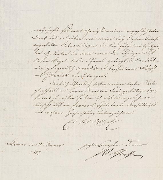 Johann Wolfgang von Goethe - Brief von Schreiberhand an P. C. W. Beuth.  2 S. Mit Kuvert (G 69)