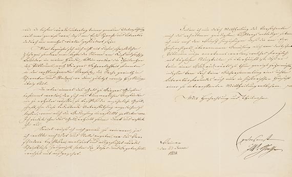 Johann Wolfgang von Goethe - G 59: Brief von Schreiberhand an Carl von Reinhard. 3 S.