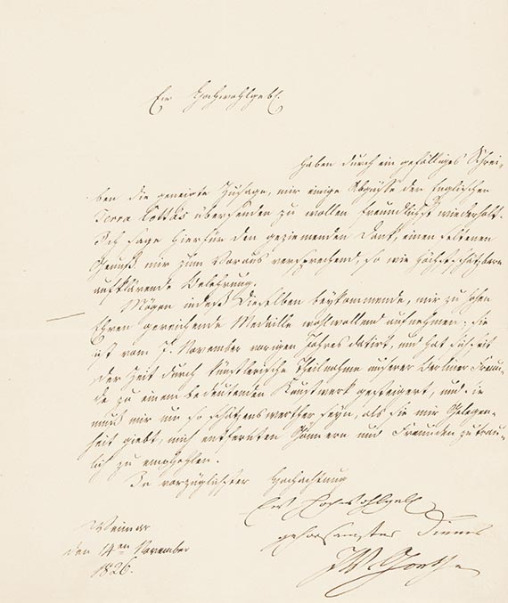 Johann Wolfgang von Goethe - Brief von Schreiberhand an P. C. W. Beuth. 1 S.