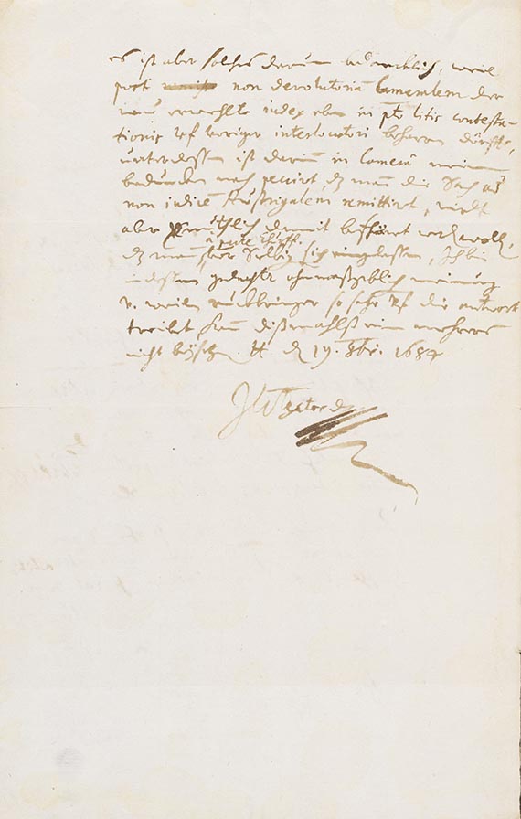 J. W. Textor - Brief an Geheimrat von Schmettau, 2 S.