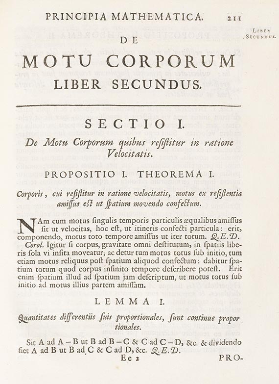 Isaac Newton - Philosophiae naturalis principia mathematica. Editio secunda - 