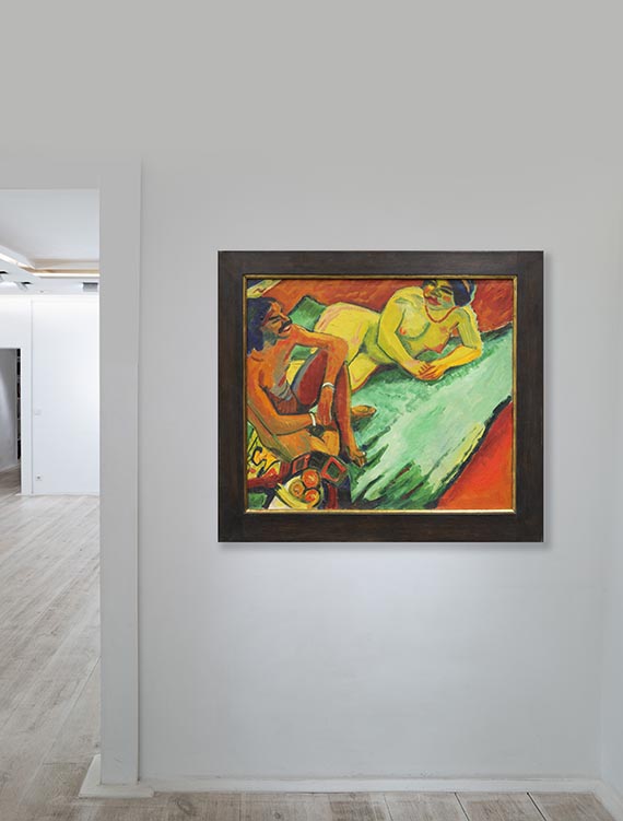 Hermann Max Pechstein - Inder und Frauenakt / Früchte (Rückseite) - 