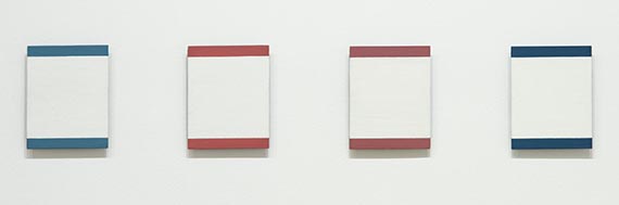 Illustration  for: Blinky Palermo, 4 White Forms (4 panels), 1975, acrylic on aluminium, Museum of Modern Art, New York. © VG Bild-Kunst, Bonn 2025