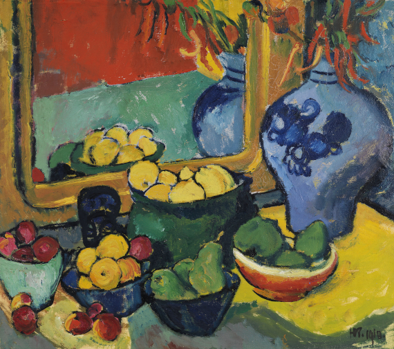 Illustration for: Max Pechstein, Früchte (Rückseite), 1910, back side of "Inder und Frauenakt / Früchte (Rückseite)", 1910.