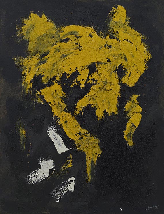 Illustration  for:  Lucio Fontana, Concetto spaziale (Spacial Concept), 1957, oil on canvas, Guggenheim Museum, New York. © Lucio Fontana by SIAE / VG Bild-Kunst, Bonn 2025 