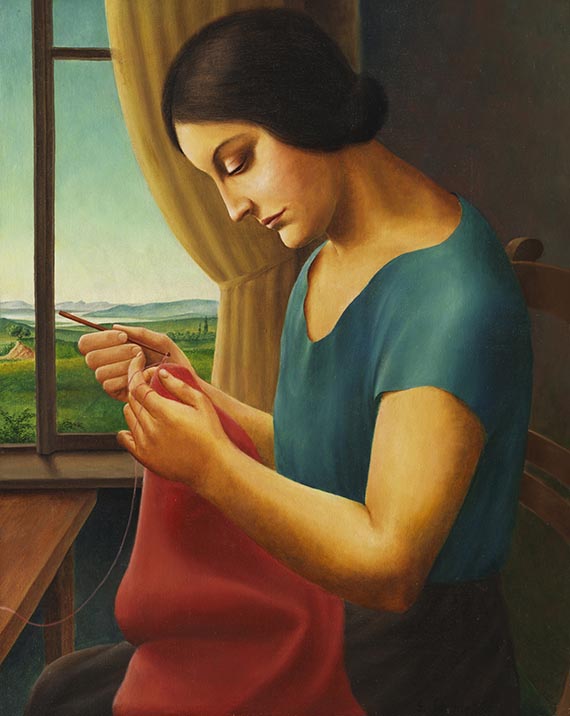 Georg Schrimpf - Häkelnde