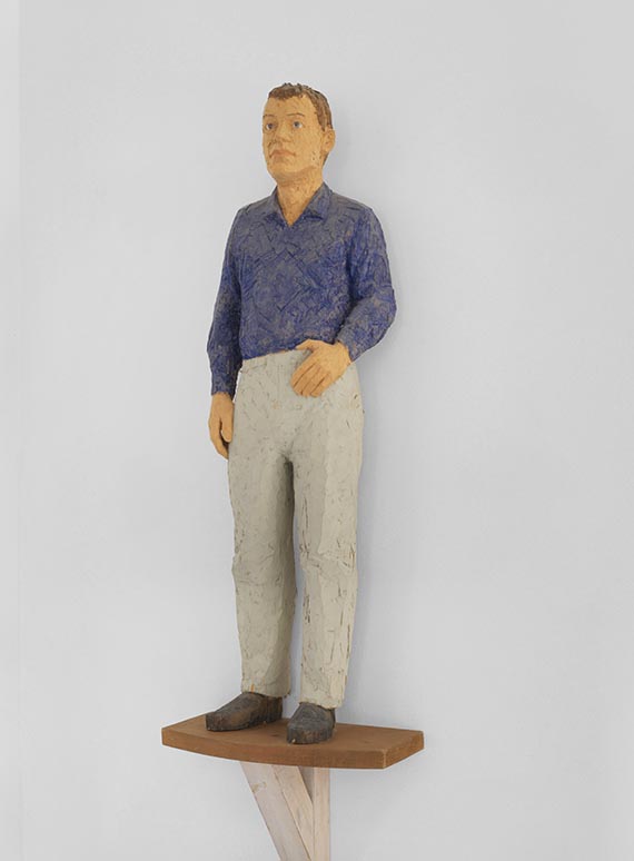 Stephan Balkenhol - Mann in blauem Hemd - 