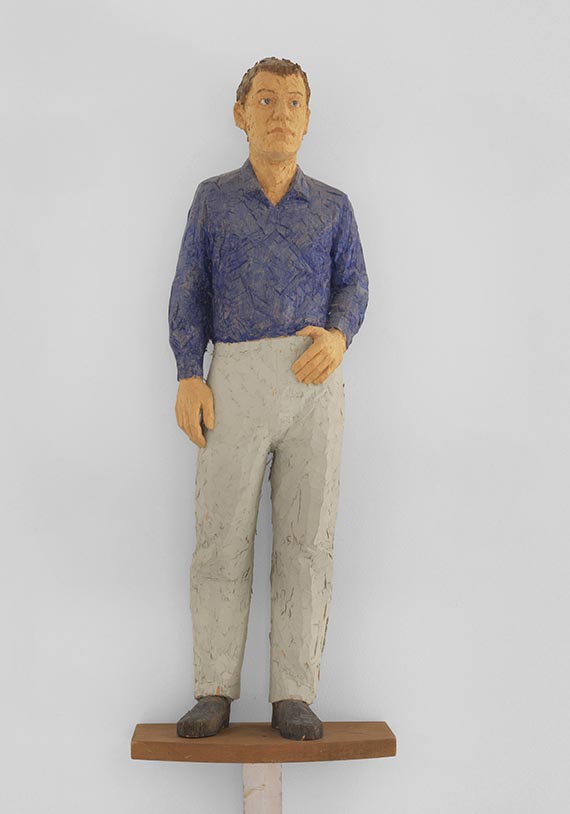 Stephan Balkenhol - Mann in blauem Hemd - 