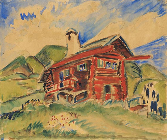 Ernst Ludwig Kirchner - Haus auf der Stafel (Davos) / Hütte im Wald
