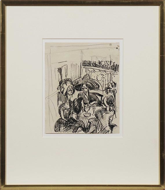 Ernst Ludwig Kirchner - Unterhaltung im Café - Frame image
