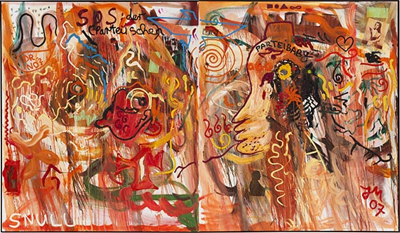 Jonathan Meese - Politikkätzchen "Pfötchen hoch" (zweiteilig) - Frame image