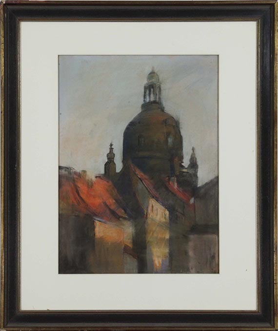 Lesser Ury - Kuppel der Frauenkirche in Dresden - Frame image