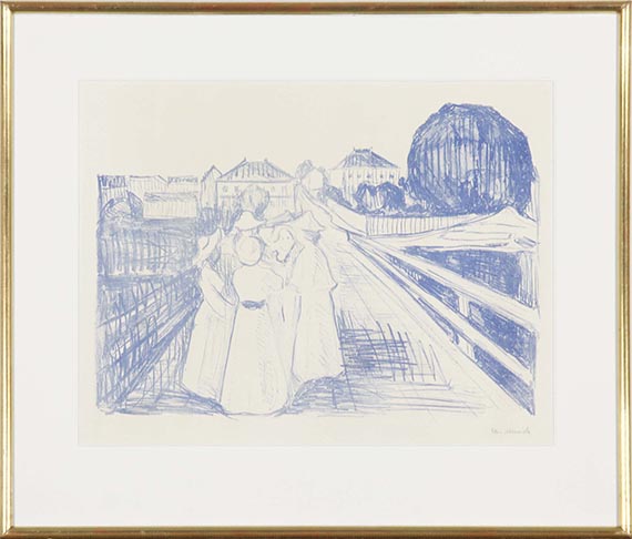 Edvard Munch - Auf der Brücke (På broen) - Frame image