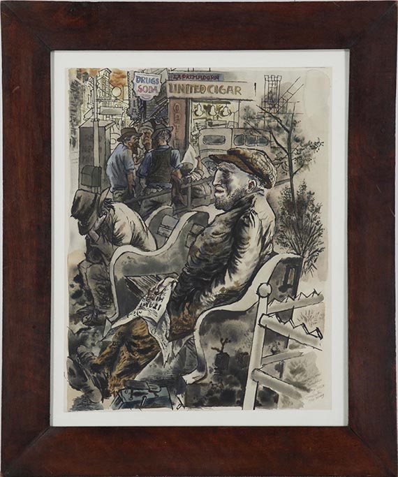 George Grosz - The Shoeshine Man - Frame image